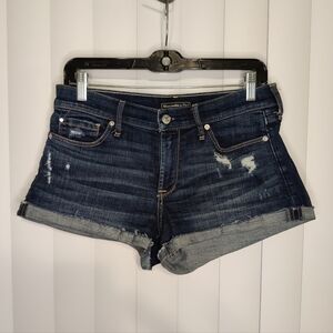 Abercrombie & Fitch distressed blue denim shorts size 27